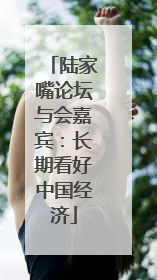 陆家嘴论坛与会嘉宾：长期看好中国经济